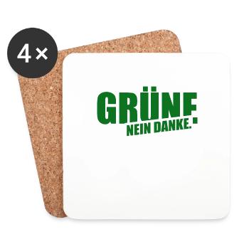 Grüne Nein Danke - Untersetzer (4er-Set) - Weiß - Vorne