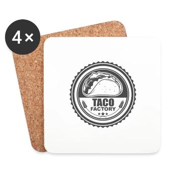 Design d’usine Taco d’inspiration vintage - Dessous de verre (lot de 4) - blanc - Devant