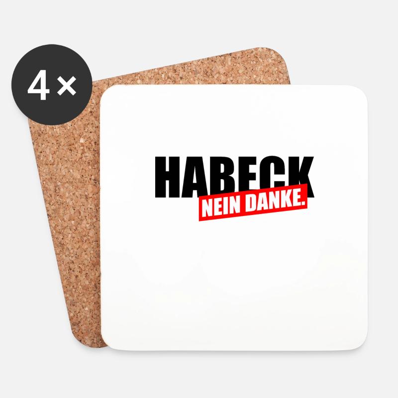 Habeck Nein Danke - Untersetzer (4er-Set) - Weiß