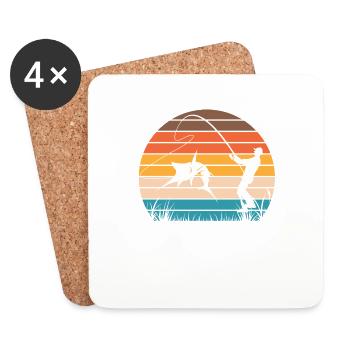 Pêcheurs Pêche Pêche Pêcheurs Pêcheurs Poisson Poisson - Dessous de verre (lot de 4) - blanc - Devant