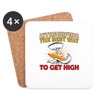 Kiteboarder Die beste Art high zu werden Geschenk - Untersetzer (4er-Set) - Weiß - Vorne