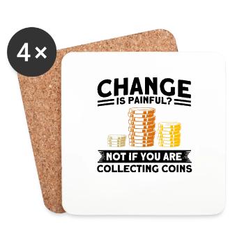 Coin Collection Coin Collectors Numismatics Coin Collections - Coasters (set of 4) - white - Front