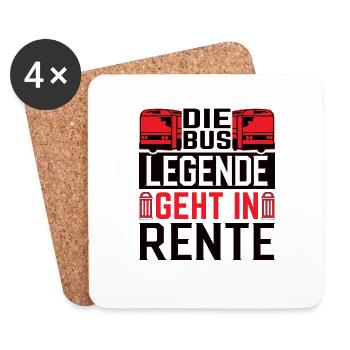 Busfahrer in Rente Ruhestand Rentner - Untersetzer (4er-Set) - Weiß - Vorne