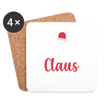 Amma Claus Weihnachtsmann Mütze Lustige Oma - Untersetzer (4er-Set) - Weiß - Vorne