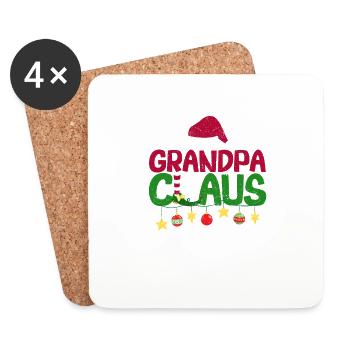 Grand-père Claus Père Noël Assorti Famille Noël Pjs - Dessous de verre (lot de 4) - blanc - Devant