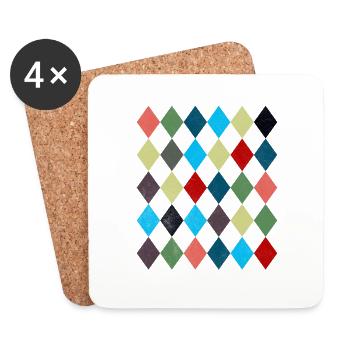 Rhombus White Red Costume Halloween Suit - Coasters (set of 4) - white - Front