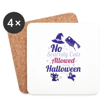 Aucun chat anxieux n’est autorisé à Halloween - Dessous de verre (lot de 4) - blanc - Devant