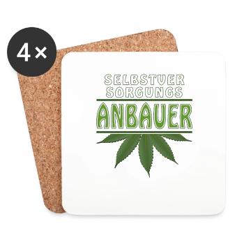 HANF SELBSTVERSORGUNGS ANBAUER - Untersetzer (4er-Set) - Weiß - Vorne