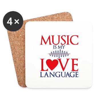 Music Is My Love Language - Untersetzer (4er-Set) - Weiß - Vorne
