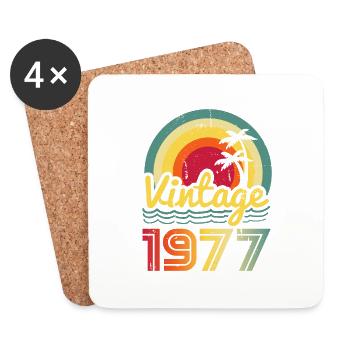 Jahrgang 1977 - Untersetzer (4er-Set) - Weiß - Vorne