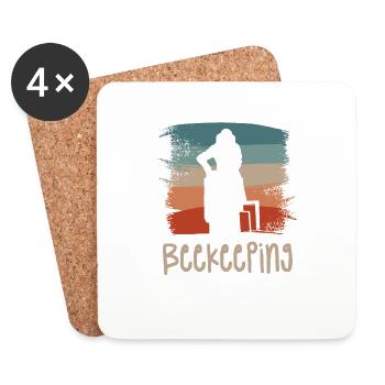 Retro Vintage Classic Beekeeping Beekeeper - Untersetzer (4er-Set) - Weiß - Vorne