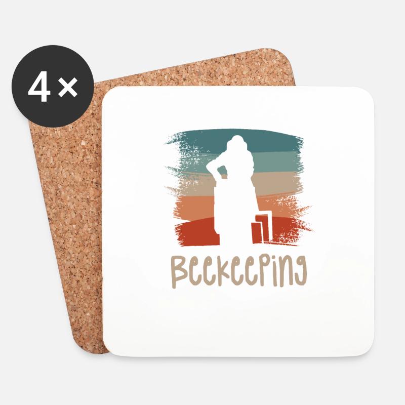 Retro Vintage Classic Beekeeping Beekeeper - Untersetzer (4er-Set) - Weiß