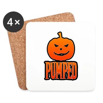 Pumped Up for Halloween & Thanksgiving - Coasters (set of 4) - white - Front