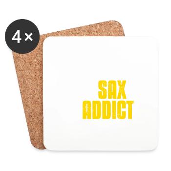 SAX Addict Retro Funny Jazz & Blues Lover T-Shirt - Untersetzer (4er-Set) - Weiß - Vorne