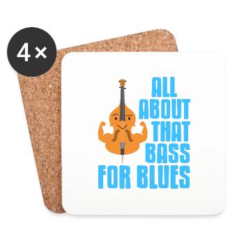 All About That Bass For Blues Cool Cute Retro - Untersetzer (4er-Set) - Weiß - Vorne