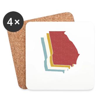 USA State - Vintage Map Georgia - Coasters (set of 4) - white - Front
