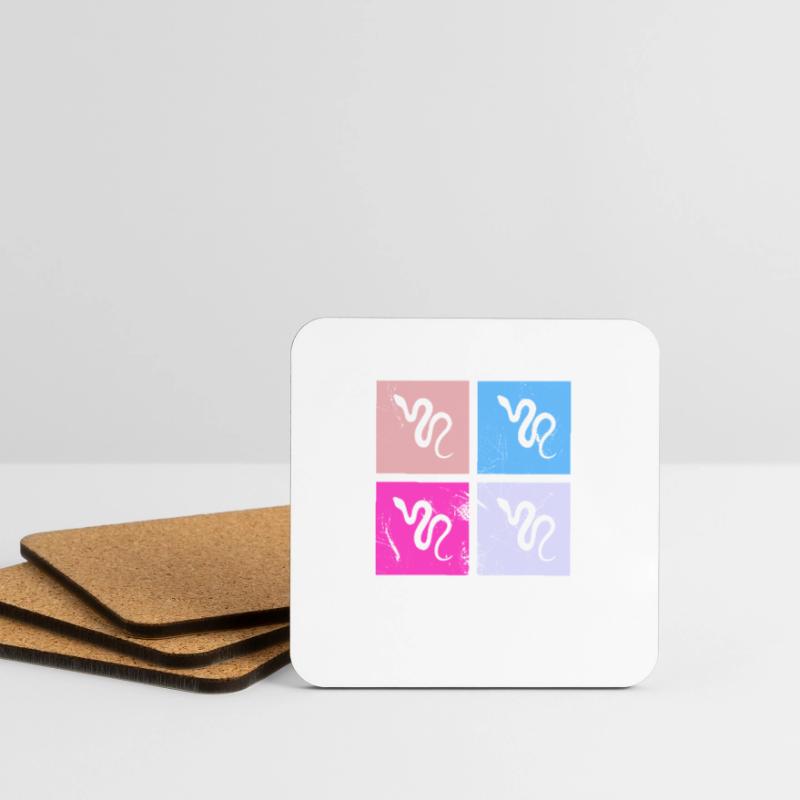 Snake Retro Reptile Python Gift idea Coasters (set of 4)
