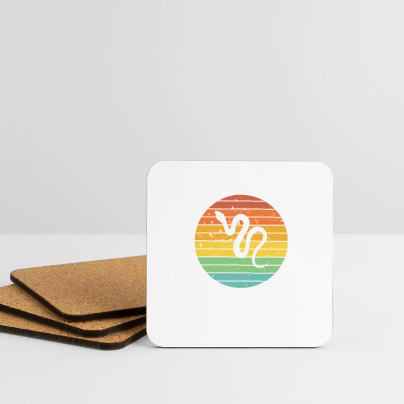Snake Retro Reptile Python Gift idea Coasters (set of 4)