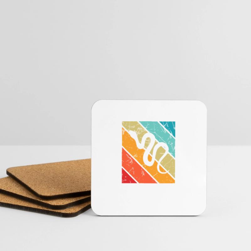 Snake Retro Reptile Python Gift idea Coasters (set of 4)