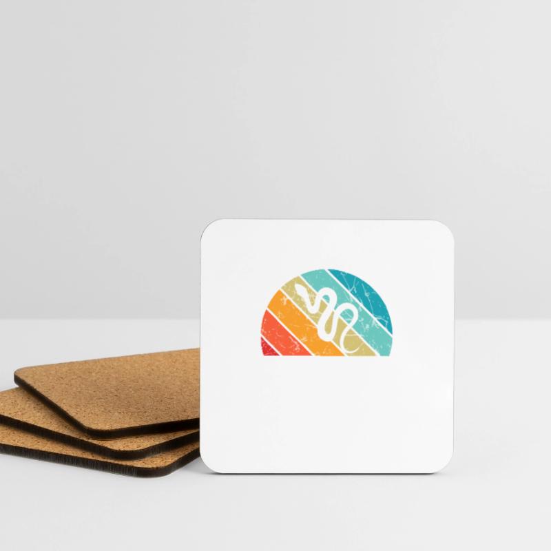 Snake Retro Reptile Python Gift idea Coasters (set of 4)