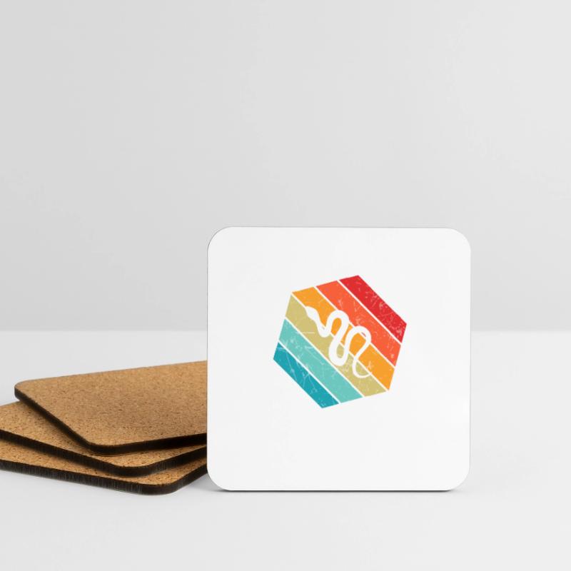 Snake Retro Reptile Python Gift idea Coasters (set of 4)