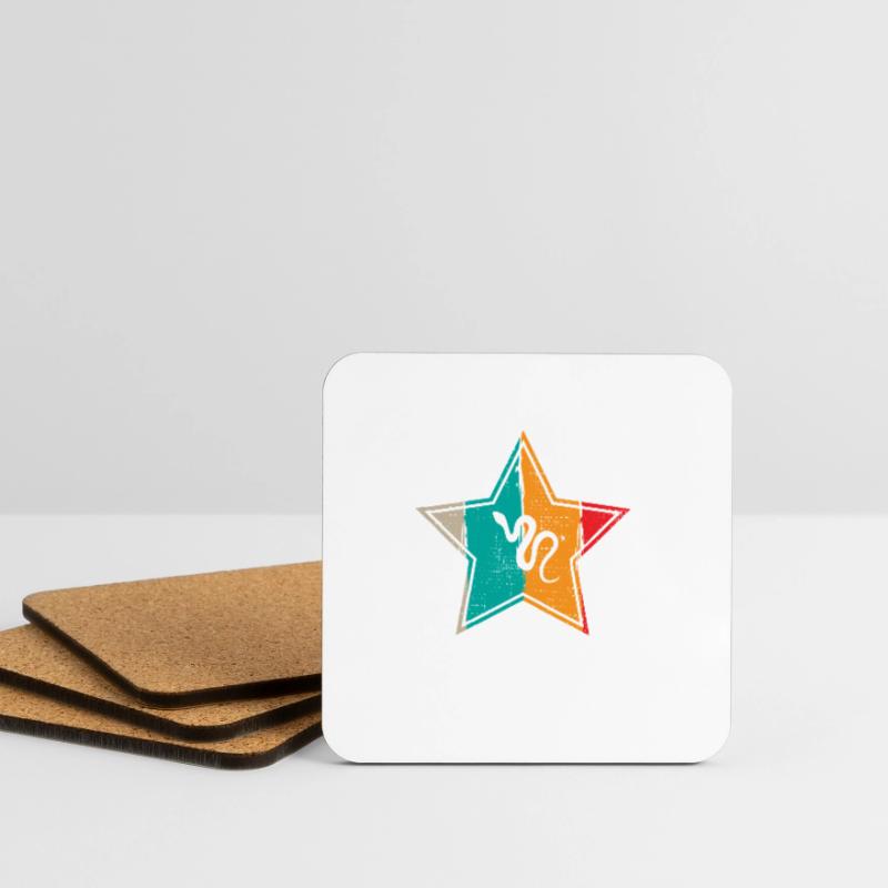 Snake Retro Reptile Python Gift idea Coasters (set of 4)