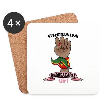 Grenada Girl Unbreakable I Grenada Heritage I - Untersetzer (4er-Set) - Weiß - Vorne