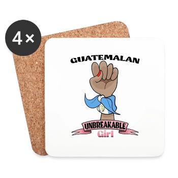 Guatemalan Girl Unbreakable I Heritage Guatemala - Coasters (set of 4) - white - Front