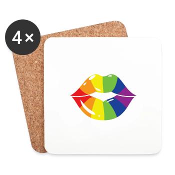 LGBTQ Nonbinary Coloré Rainbow Flag LGBTQ + Pride - Dessous de verre (lot de 4) - blanc - Devant