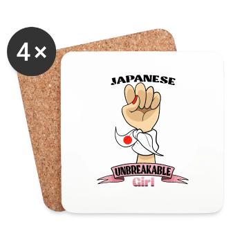 Japanese Girl Unbreakable I Japanese Heritage I - Coasters (set of 4) - white - Front