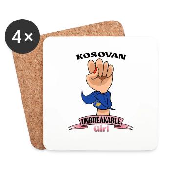 Fille kosovare incassable I Patrimoine kosovar I - Dessous de verre (lot de 4) - blanc - Devant