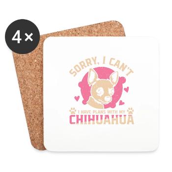 Cute Chihuahua Chiwawa Dog Dog Motif Sweeter - Coasters (set of 4) - white - Front