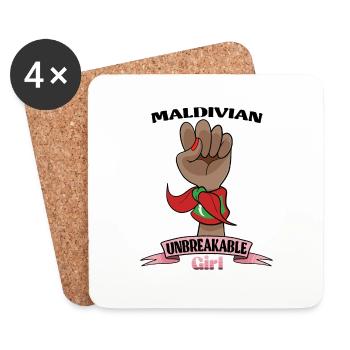 Maldivian Girl Unbreakable Maldivian Heritage - Coasters (set of 4) - white - Front