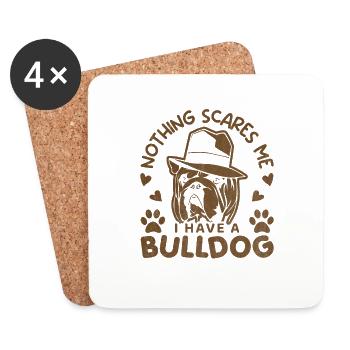 Tolles Bulldoggen Bulldogge Motiv lustige Hunde - Untersetzer (4er-Set) - Weiß - Vorne