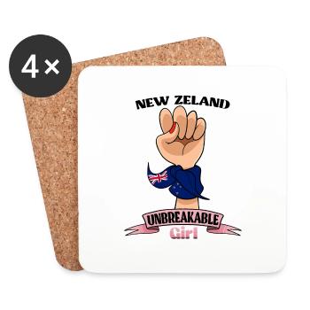 New Zealand Girl Unbreakable I Heritage New - Coasters (set of 4) - white - Front
