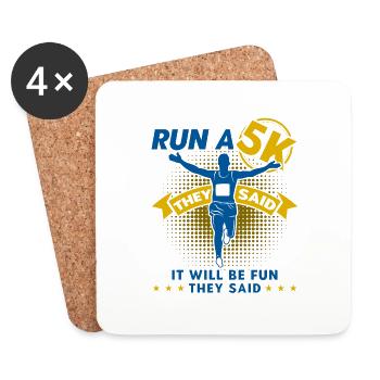 Semi-marathon Running Jogger Cadeau - Dessous de verre (lot de 4) - blanc - Devant