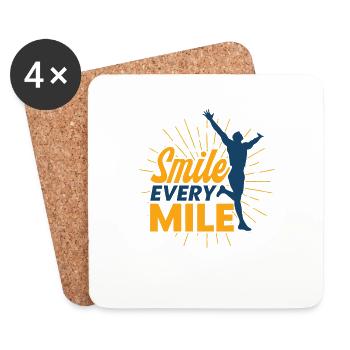 Läufer Halb Marathon Joggen Geschenk - Untersetzer (4er-Set) - Weiß - Vorne