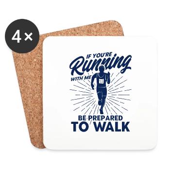 Semi-marathon Jogging Running Cadeau - Dessous de verre (lot de 4) - blanc - Devant