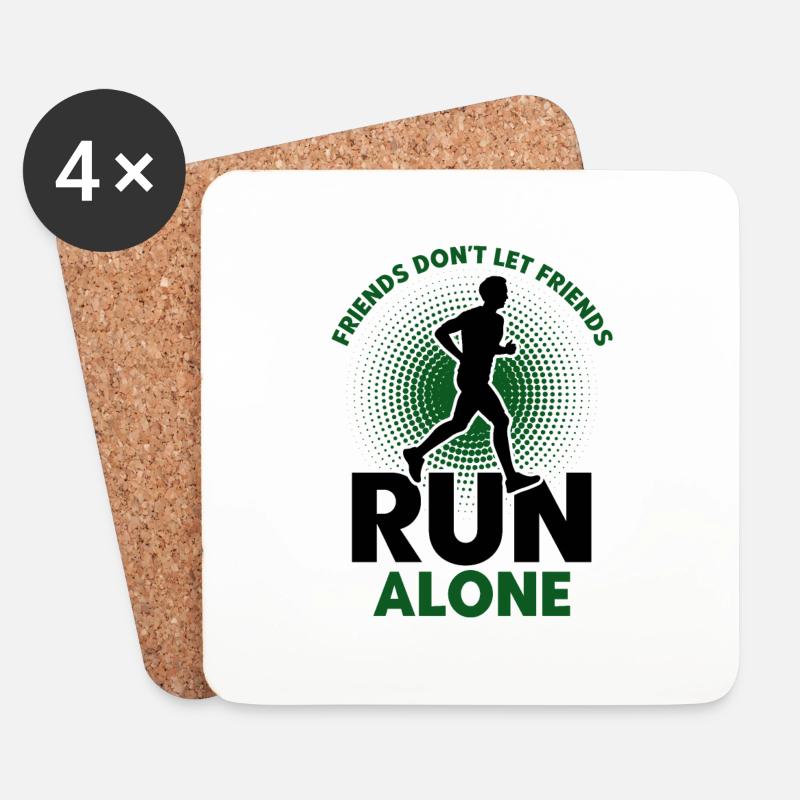 Laufen Jogger Läufer Geschenk - Untersetzer (4er-Set) - Weiß