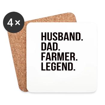 Mari Agriculteur Héros Papa Cadeau de Fête des Pères - Dessous de verre (lot de 4) - blanc - Devant