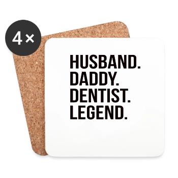 Dentist Husband Father Dad Legend Medicine - Coasters (set of 4) - white - Front