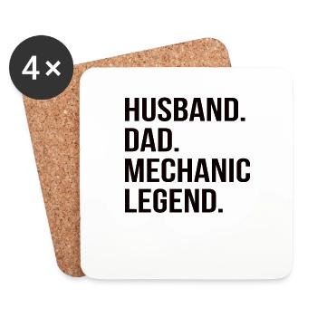 Father Mechanic Husband Dad Car Mechanic Occupation - Coasters (set of 4) - white - Front