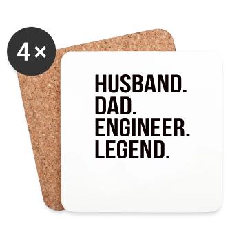 vater ehemann ingenieur held Legende Techniker - Untersetzer (4er-Set) - Weiß - Vorne