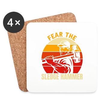 Fürchte den Vorschlaghammer perfekt für den Demo - Untersetzer (4er-Set) - Weiß - Vorne