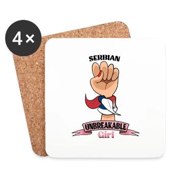 Fille serbe incassable I Héritage serbe I - Dessous de verre (lot de 4) - blanc - Devant