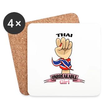 Fille thaïlandaise incassable I Héritage thaïlandais I Thaïlande - Dessous de verre (lot de 4) - blanc - Devant