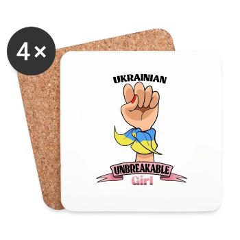 Fille ukrainienne incassable I Héritage ukrainien - Dessous de verre (lot de 4) - blanc - Devant