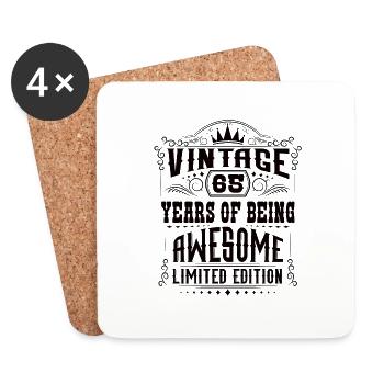 65 Years Of Being Awesome 65 Birthday 65 Years - Coasters (set of 4) - white - Front