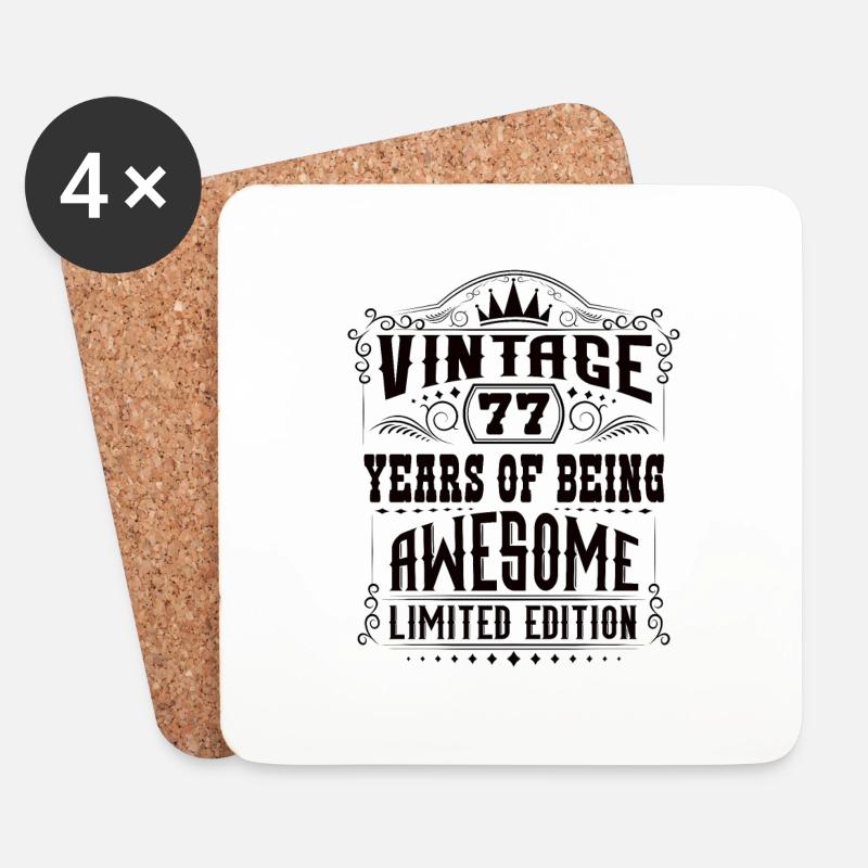 77 Years Of Being Awesome 77 Geburtstag 77 Jahre - Untersetzer (4er-Set) - Weiß