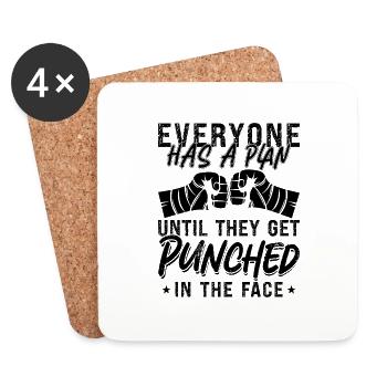 Muay Thai Everyone Has A Plan Thai Boxing Fighter - Untersetzer (4er-Set) - Weiß - Vorne